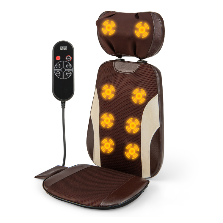Costway Shiatsu Massage Cushion with Heat Massage Chair Pad Back