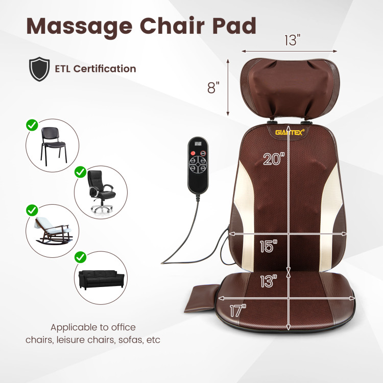 2022 Neck and Back Massager with Heat- Massage Chair Pad Portable