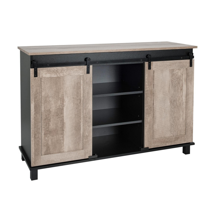 Kitchen Buffet Sideboard with 2 Sliding Barn Doors for Dining Living Room-OakCostway Gallery View 1 of 11