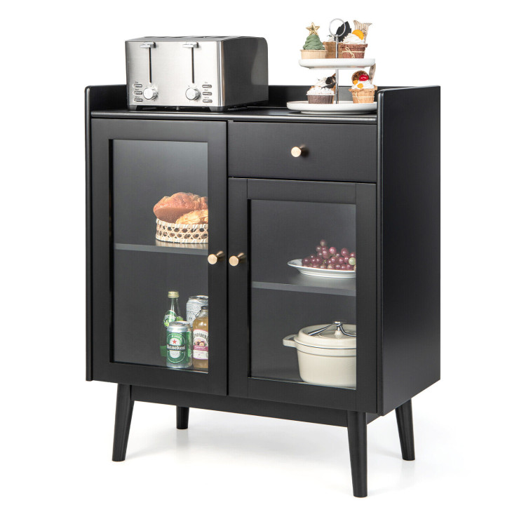 https://assets.costway.com/media/catalog/product/cache/0/thumbnail/750x/9df78eab33525d08d6e5fb8d27136e95/j/JV10341BK/Black_Kitchen_Buffet_Table_with_2_Tempered_Glass_Doors_and_Drawer-4.jpg