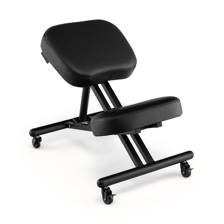 Adjustable Ergonomic Kneeling Chair with Upgraded Gas Spring Rod and Thick Foam Cushions-BlackCostway Gallery View 1 of 10