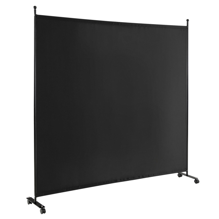 6 Feet Single Panel Rolling Room Divider with Wheels - Gallery View 1 of 10