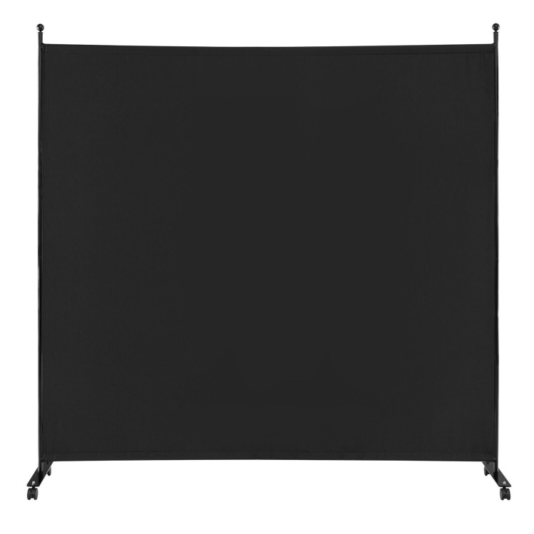 6 Feet Single Panel Rolling Room Divider with Wheels - Gallery View 4 of 10