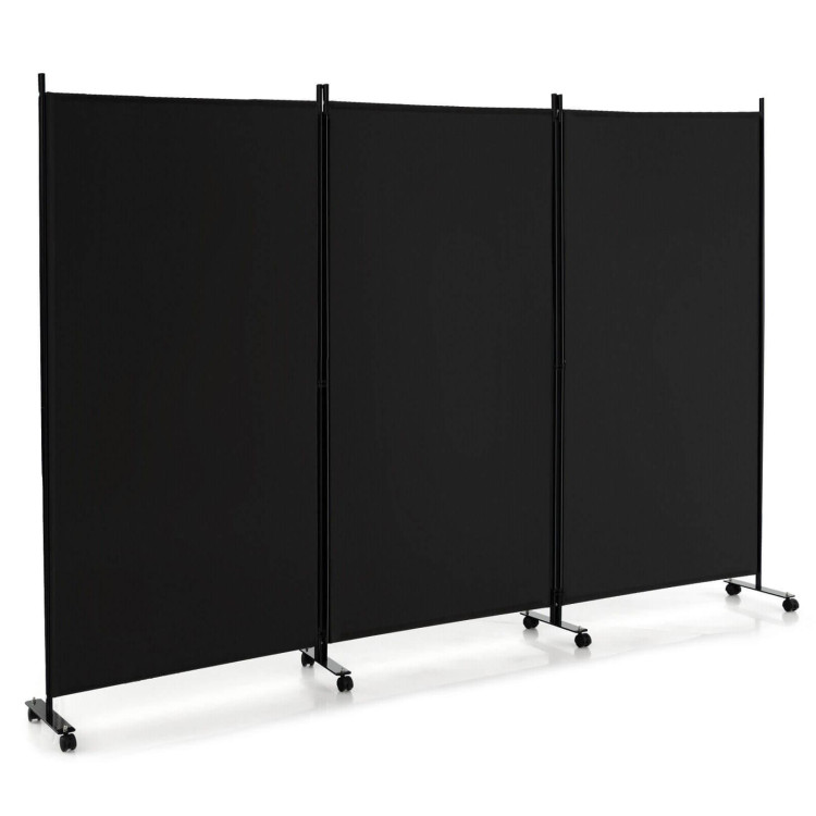 3 Panel Folding Room Divider With Lockable Wheels 3 