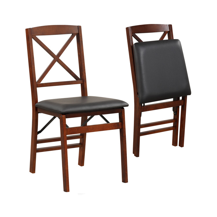 Set Of 2 Folding Dining Chairs 400 LBS Capacity 3 