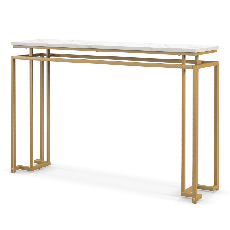 Modern Entryway Table with Gold Heavy-duty Metal Frame and Anti-toppling Kit for Living Room - Gallery View 3 of 10