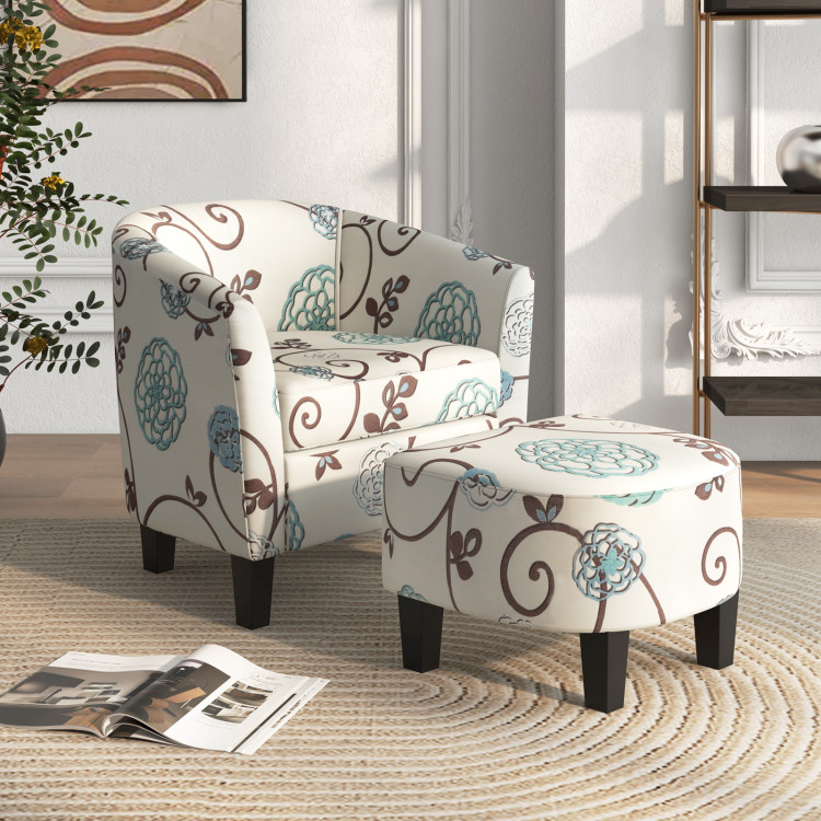 Accent chairs with ottoman clearance deals