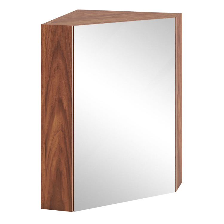 Corner Medicine Cabinet with Mirror with Open Mirror Door and Adjustable Shelf - Gallery View 1 of 10