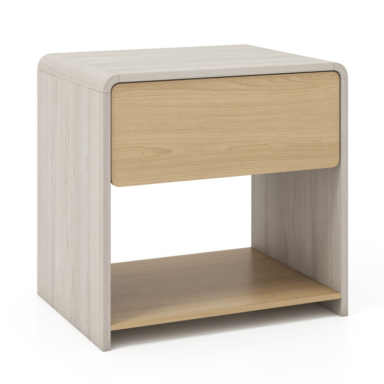 2-Tier Modern Style Nightstand with Drawer and Open Shelf for Bedroom - Gallery View 1 of 11