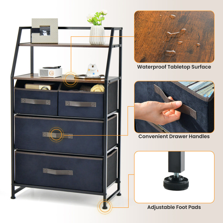 5 Drawer Dresserg Device,Freestanding Side Tall Storage Cabinet