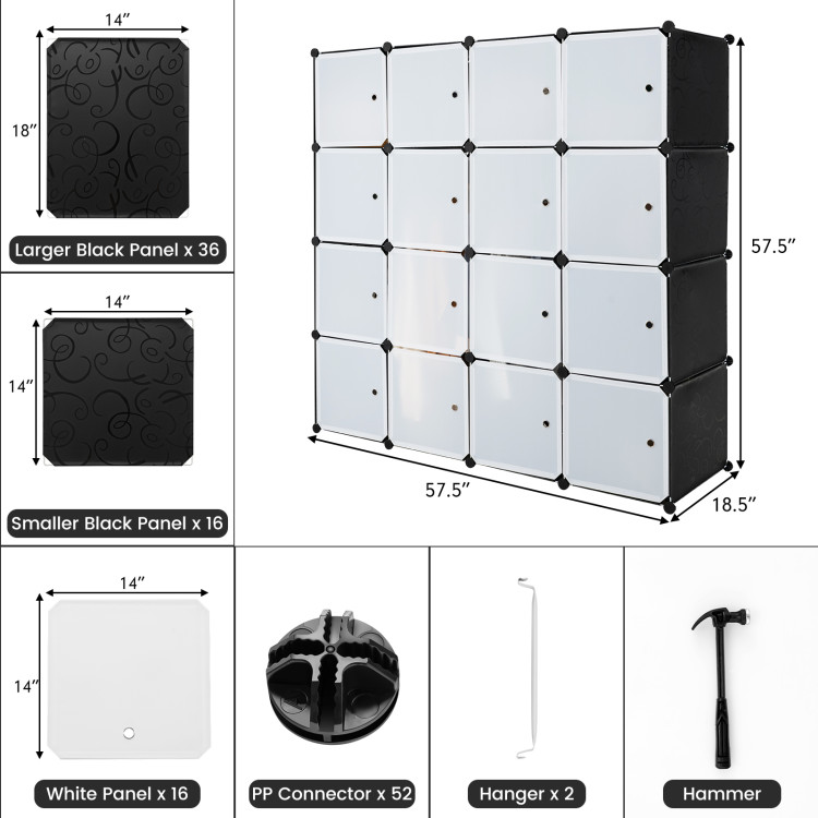 Simply Tidy White Adjustable Modular Panel Cube 16 X 16 X 16