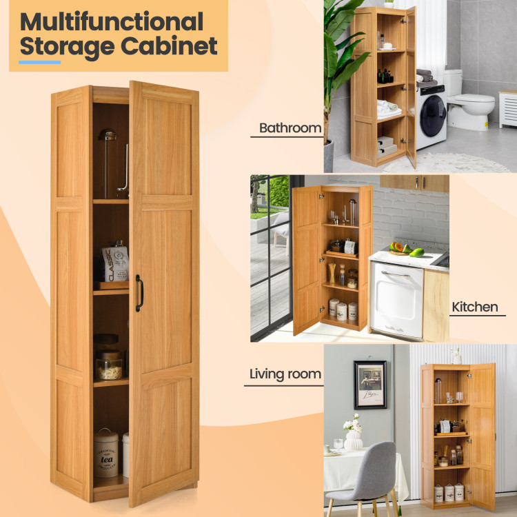 Tall Storage Cabinet with 4 Storage Shelves for Bathroom Living Room ...