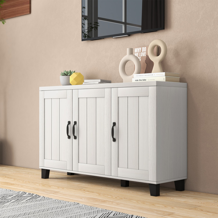 3-Door Buffet Sideboard with Adjustable Shelves and Anti-Tipping Kits ...