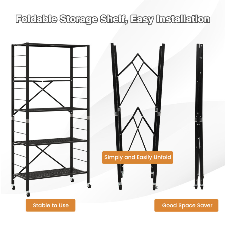 Costway 5-Tier Metal Storage Shelves 60'' Garage Rack W/Adjustable Shelves  Gray