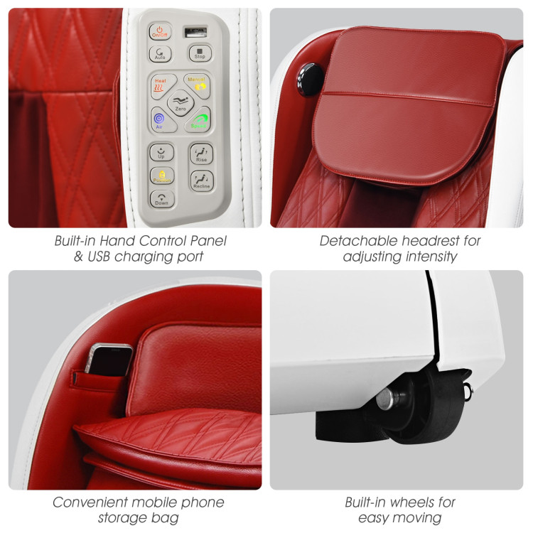 Full Body Zero Gravity Massage Chair Recliner with SL Track Heat -RedCostway Gallery View 12 of 12