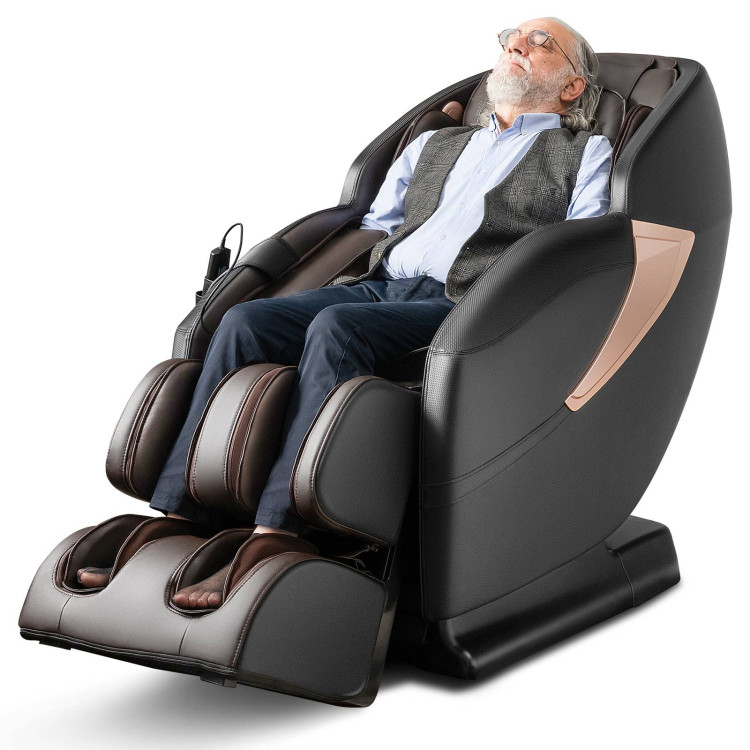 Zero Gravity SL-Track Electric Shiatsu Massage Chair with Intelligent Voice Control-BlackCostway Gallery View 6 of 11