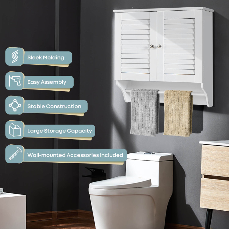 Bathroom Wall Mounted Storage Cabinet with Adjustable Shelf & Towel Ba –  Quality Home Distribution