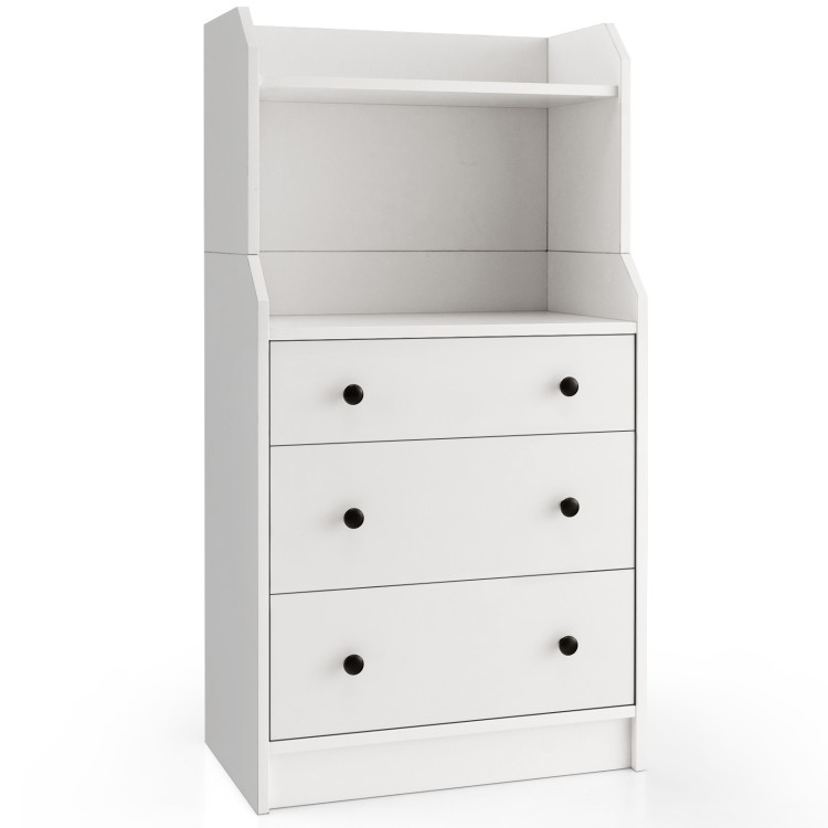 Modern Storage Dresser with Anti-toppling Device-WhiteCostway Gallery View 1 of 12