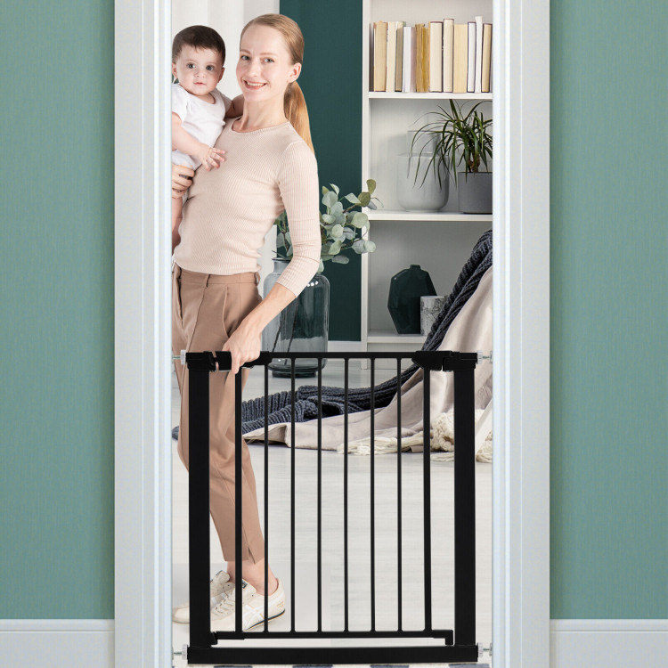 30-32.5 Inch Wide Safety Gate with 30 Inch Scientific Height-BlackCostway Gallery View 2 of 9