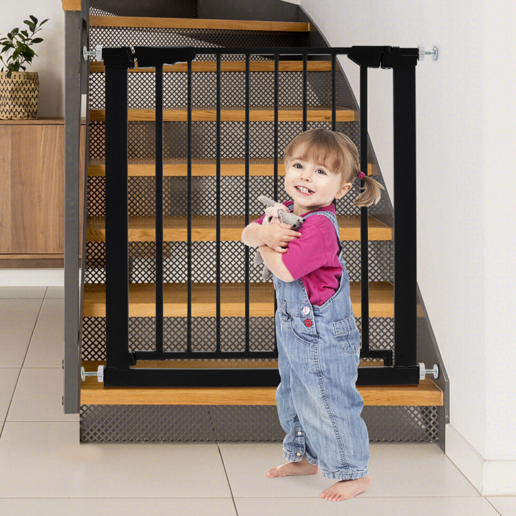 30-32.5 Inch Wide Safety Gate with 30 Inch Scientific Height-BlackCostway Gallery View 7 of 9