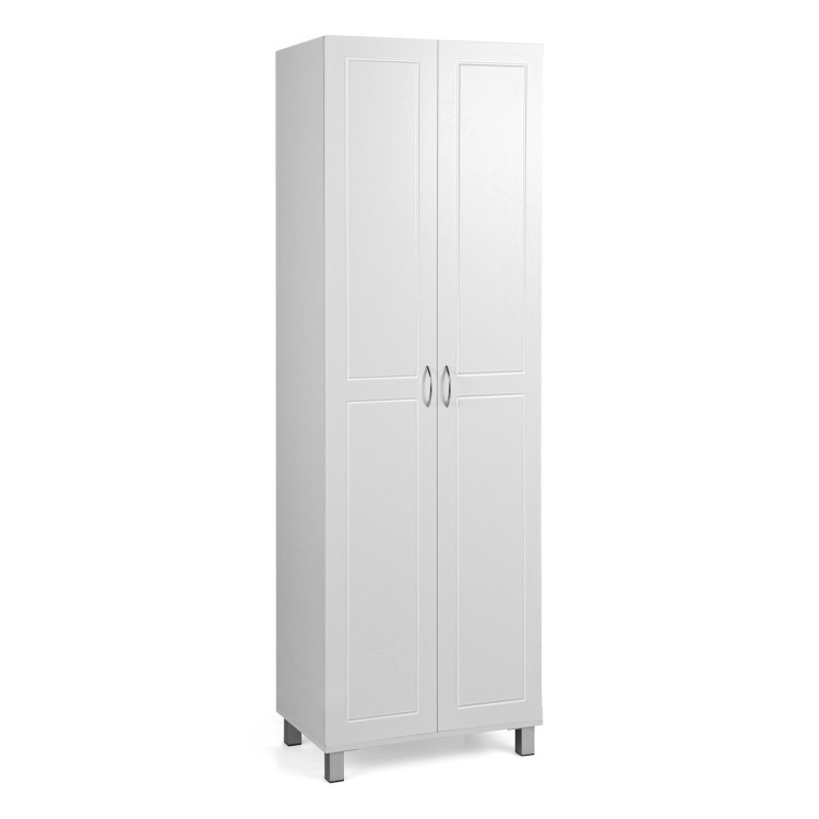 73.5 Inch Freestanding Double Door Tall Versatile Storage Organizer-WhiteCostway Gallery View 1 of 10