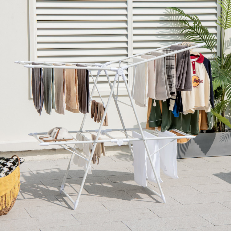 HOUZE - '2-Fold' & 'Menshar Gullwing QuickFold' Clothes Drying Airer Rack -  Laundry | Organizer | Towels