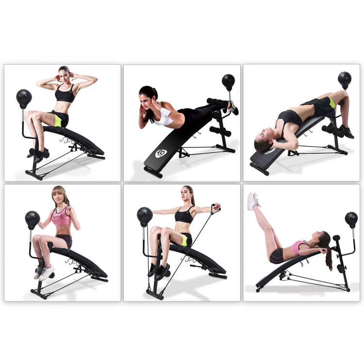 Adjustable Incline Curved Workout Fitness Sit Up BenchCostway Gallery View 5 of 15