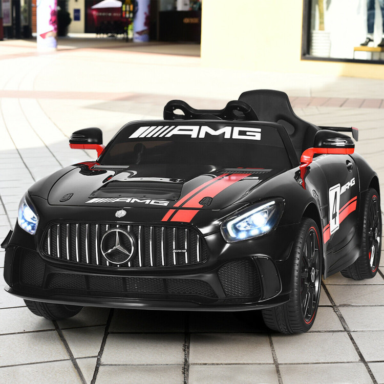 12V Kids Ride On Car with Remote Control-BlackCostway Gallery View 1 of 11