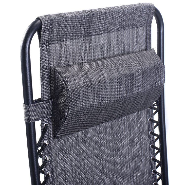 Outdoor Folding Zero Gravity Reclining Lounge Chair with Utility Tray-GrayCostway Gallery View 17 of 17