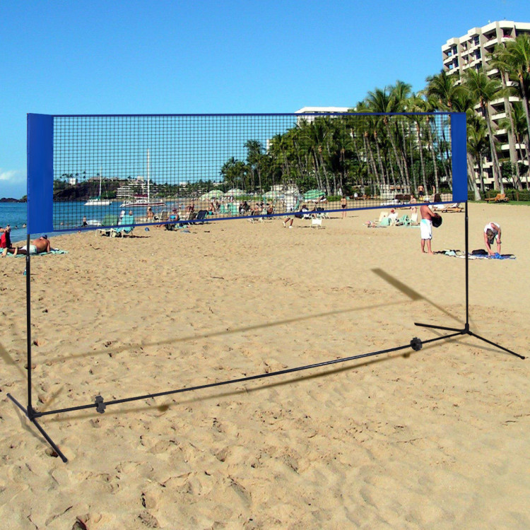 Portable 10 x 5 Feet Beach Badminton Training Net with Carrying BagCostway Gallery View 1 of 15