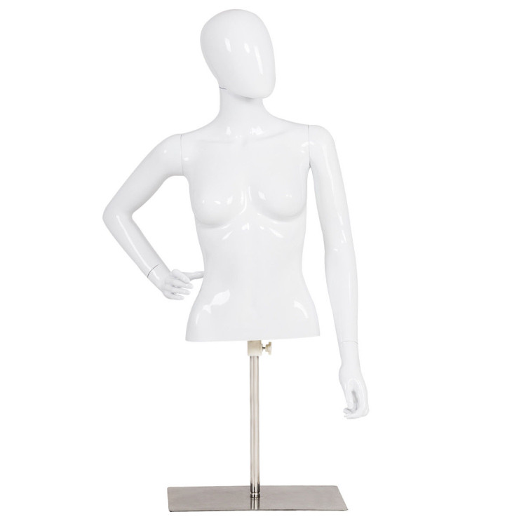 Large Size Mannequin Torso Creative Unique Female Mannequin Body with  Sturdy Stand and Adjustable Height Half Body Manikin