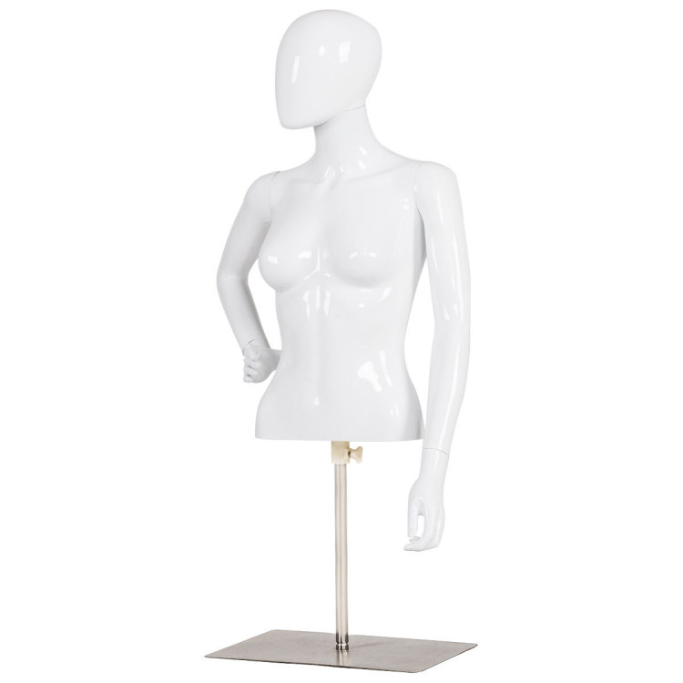 Burlap Female Mannequin with Adjustable Stand