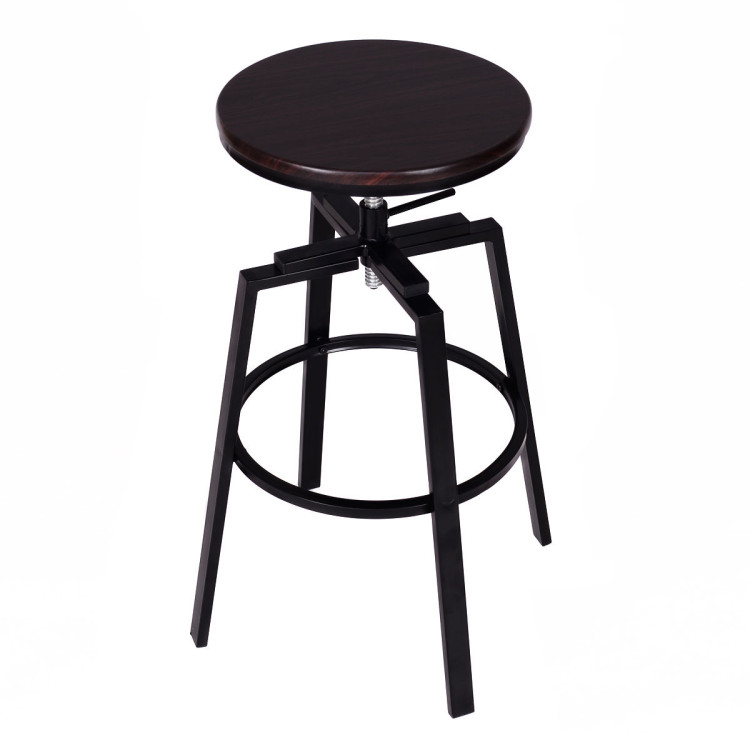 Set of 2 Adjustable Vintage Bar Stool Costway Gallery View 5 of 10