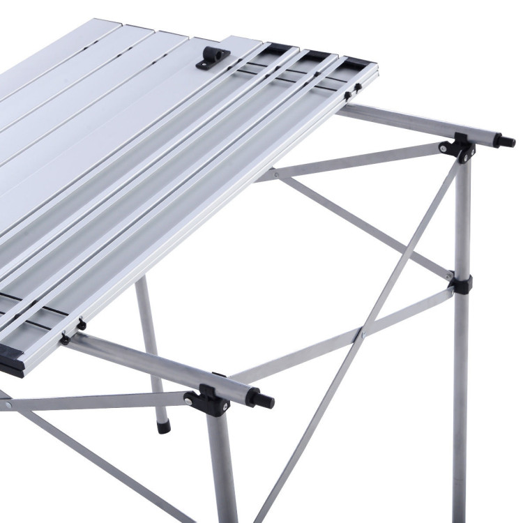 Roll Up Portable folding Camping Aluminum Picnic TableCostway Gallery View 6 of 11