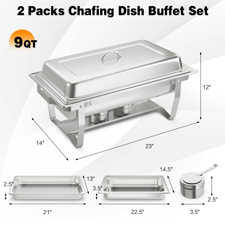 Electric Chafing Dish Buffet Set 9 Quart Food Warmer Buffet