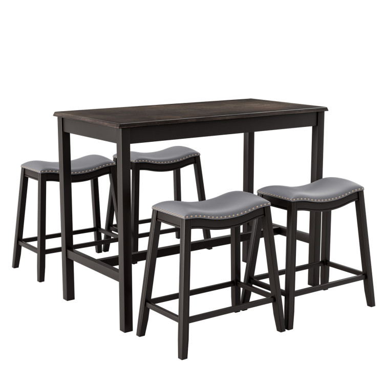 5-Piece Dining Set with 4 Upholstered StoolsCostway Gallery View 1 of 11