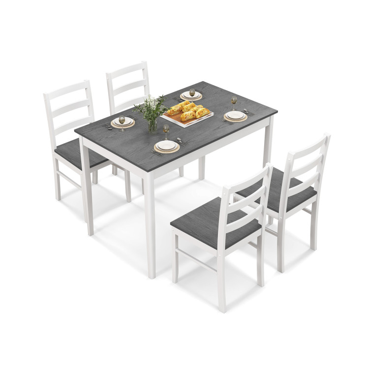 5-Piece Wooden Dining Set with Rectangular Table and 4 Chairs - Gallery View 1 of 9