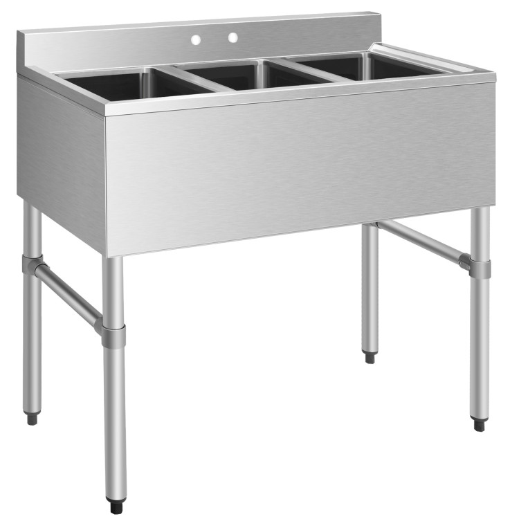 Stainless Steel Utility Sink with 3 Compartment Commercial Kitchen SinkCostway Gallery View 1 of 10
