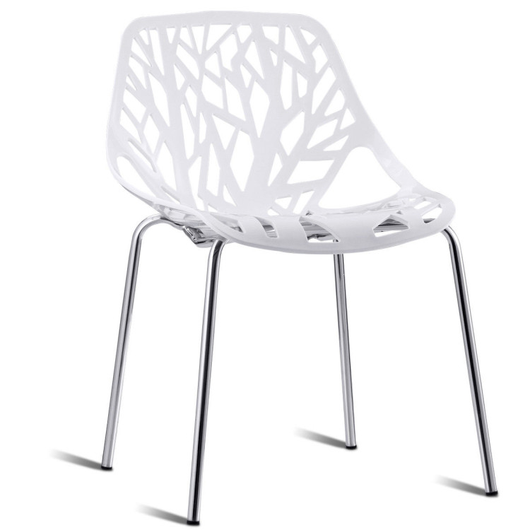 Set of 6 Accent Armless Modern Dining Chairs with Plastic Feet PadsCostway Gallery View 1 of 11