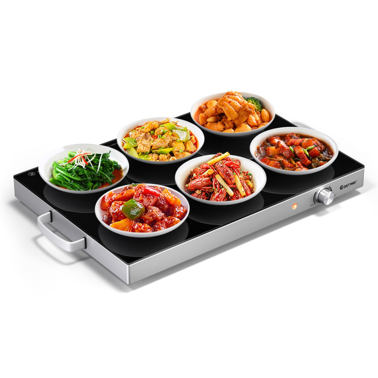 22 x 14 Inch Electric Warming Tray Hot Plate Dish Warmer with Adjustable TemperatureCostway Gallery View 8 of 12