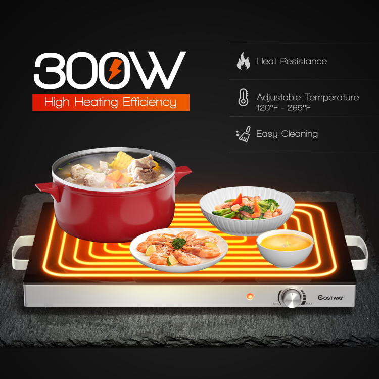 22 x 14 Inch Electric Warming Tray Hot Plate Dish Warmer with Adjustable TemperatureCostway Gallery View 11 of 12