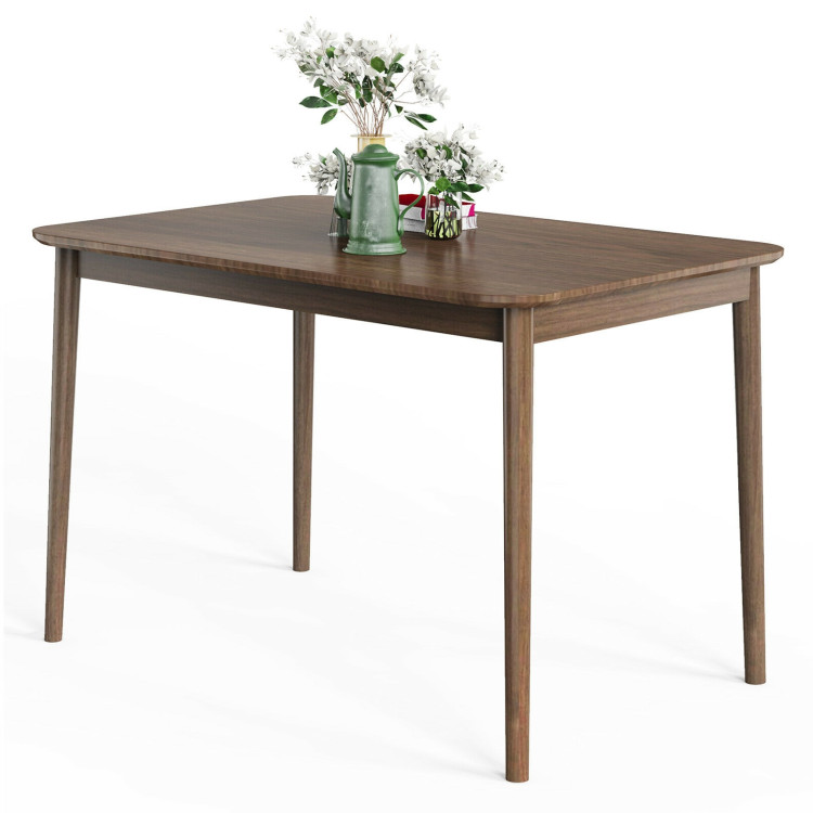 43.5 Inch Modern Kitchen Dining Rectangle Table with Rubber Wood LegsCostway Gallery View 1 of 1
