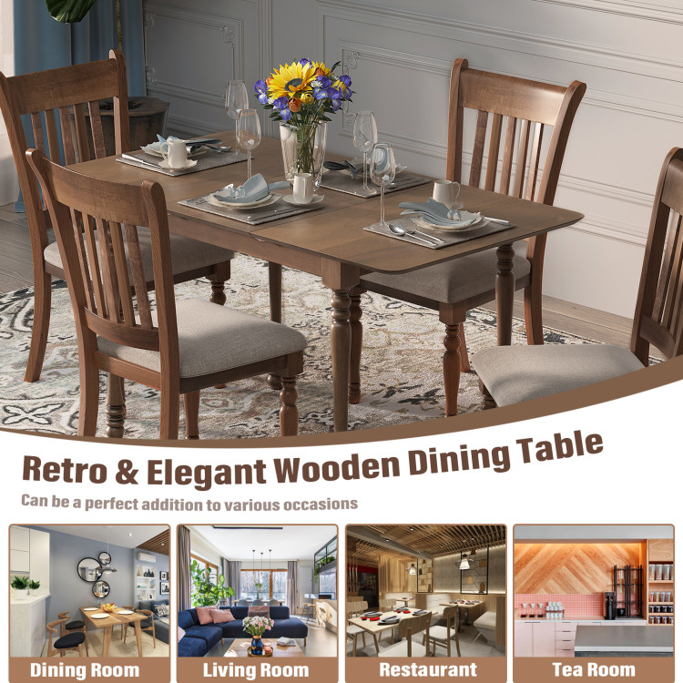 Rectangle Extension Dining Table with Hardwood StructureCostway Gallery View 3 of 10
