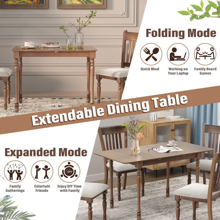 Rectangle Extension Dining Table with Hardwood StructureCostway Gallery View 7 of 10