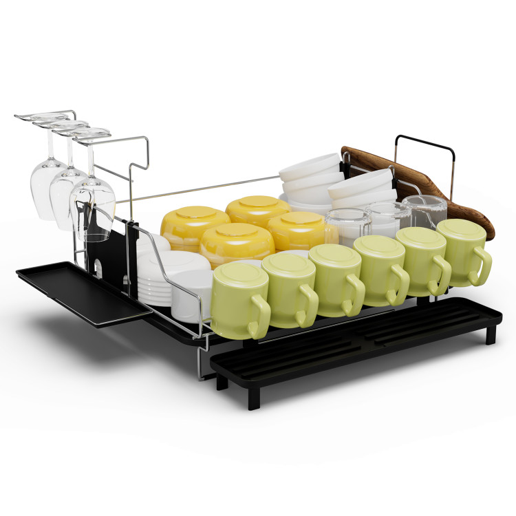 Costway 21 in. to 39 in. Over Sink Dish Drying Rack 2 Tier