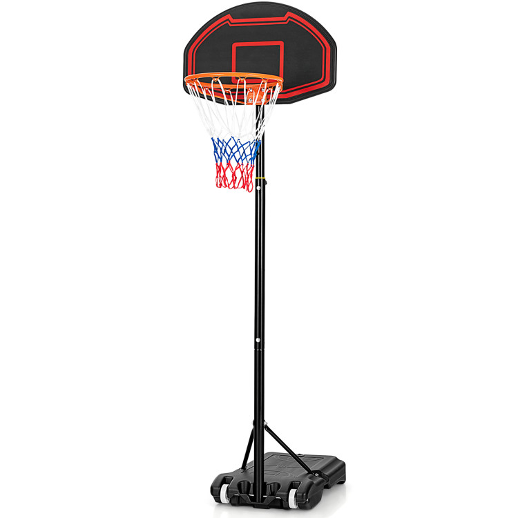 Adjustable Kids' Basketball Hoop Stand with Durable Net and Wheel | Costway