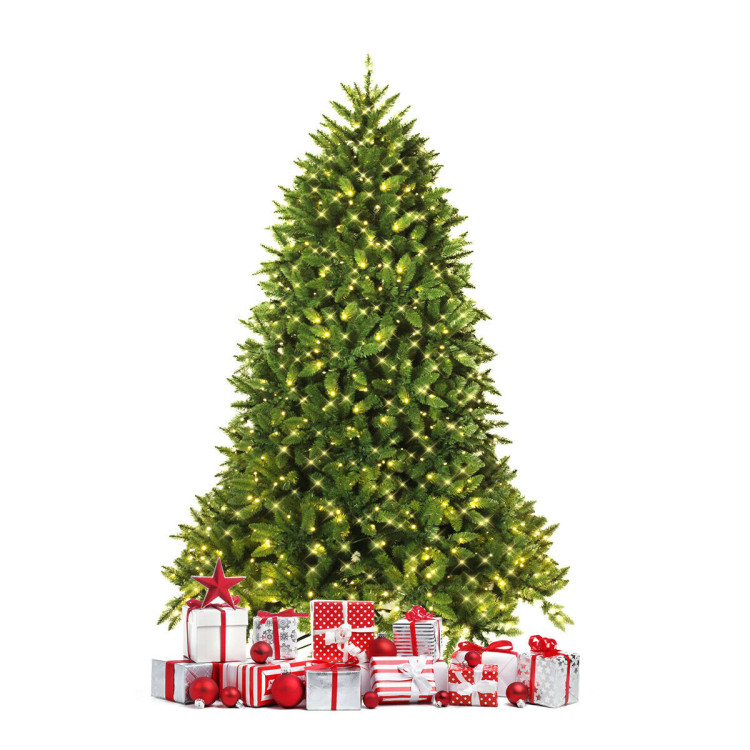Premium Hinged Artificial Fir Christmas Tree with LED Lights-5 ftCostway Gallery View 6 of 10