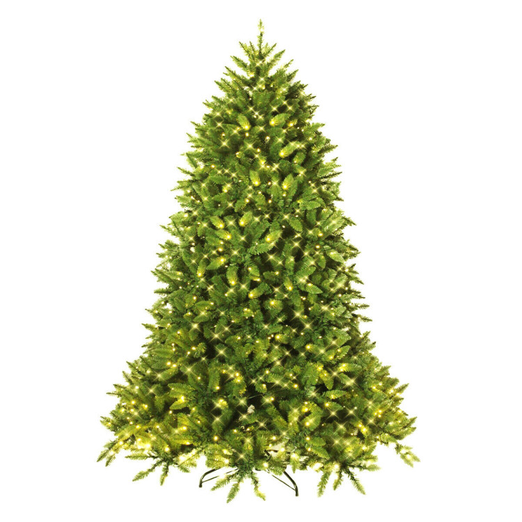 Premium Hinged Artificial Fir Christmas Tree with LED Lights-5 ftCostway Gallery View 3 of 10