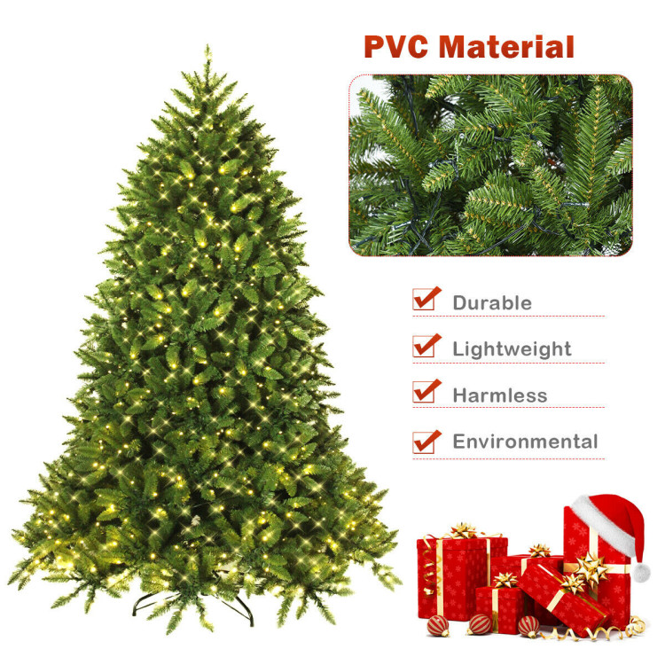 Premium Hinged Artificial Fir Christmas Tree with LED Lights-5 ftCostway Gallery View 5 of 10