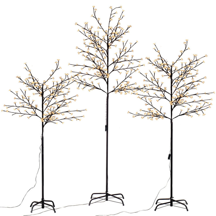 Christmas Xmas Cherry Blossom LED Tree Light Floor Lamp Holiday Decor Warm White-LCostway Gallery View 1 of 2
